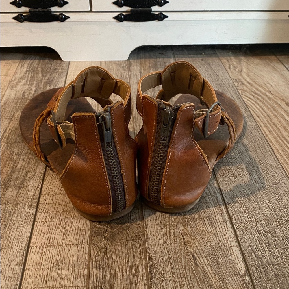 ROAN Brown Leather Sandals with Braided Detail Sz 8.5 - Picture 5 of 5
